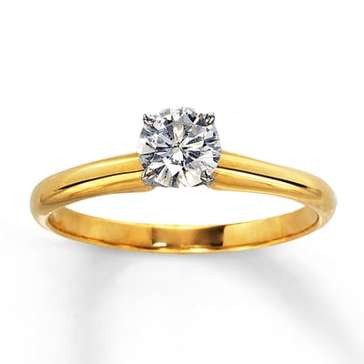 Diamond Engagement Ring. 1/2 Ct set in 14k Yellow Gold