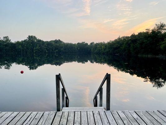 Deep Dive Dock at Sunset.