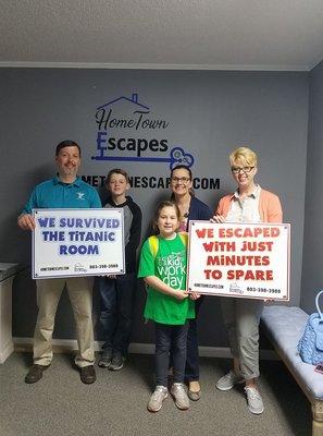 Family Fun! We had our first group escape from the Titanic! They did a great job and had a lot of fun!