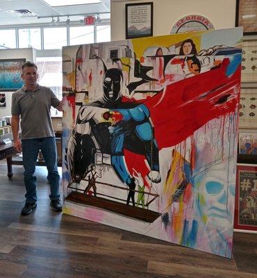 Batman/Superman canvas stretched