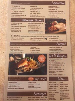 Menu back