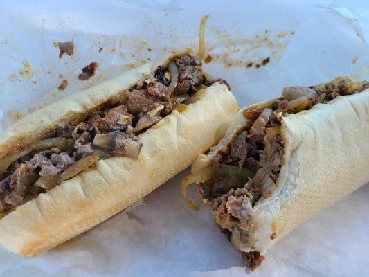 Mushroom cheesesteak with extra meat