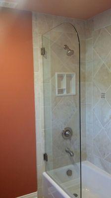 3/8 clear glass shower partition