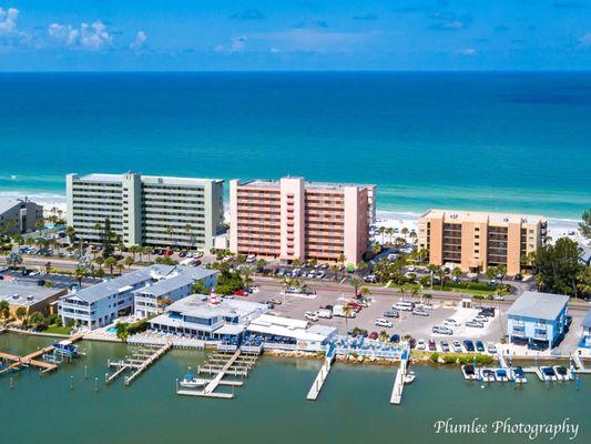 Sand Castle I, II, and III vacation rentals on Indian Shores, Florida.