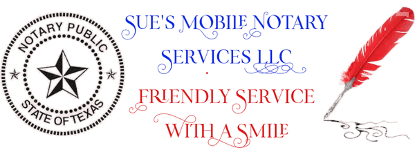 New logo for Sue's Mobile Notary Services LLC