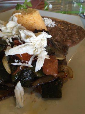 Oaxaca steak with rice and beans