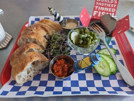 Tinned fish platter