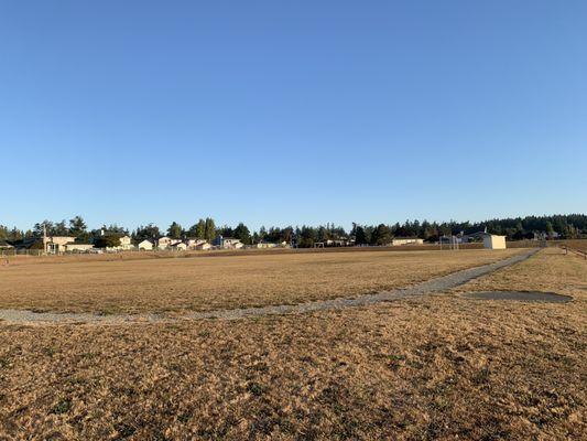 Large playfields and a walking track/loop.