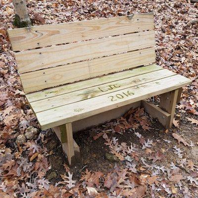 bench to overlook the bluff dropoff