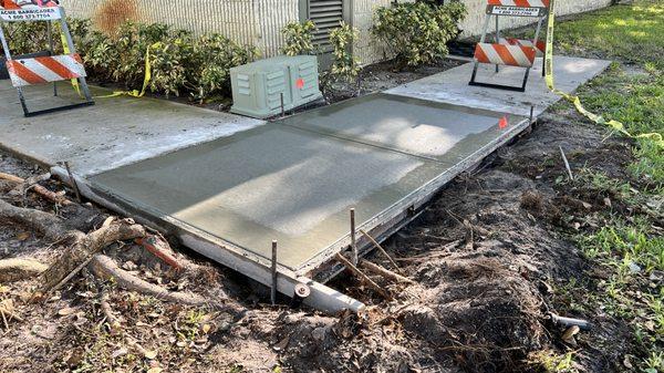 Commercial Concrete - Sidewalks being replaces due to root damage and trip hazard removal for ADA compliance in Davie, FL.