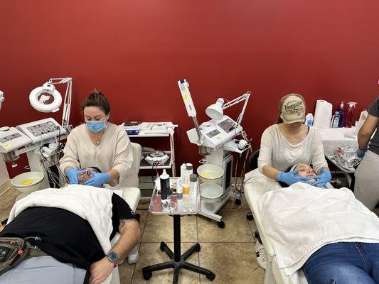 Father Daughter facials routine SUPER Relaxing.