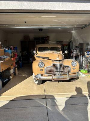 My 1941 Chevy finally home. Thank you JR towing.