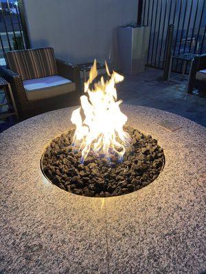 The fire pit was warm and provided a great atmosphere