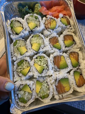 Vegetable roll & Alaska roll