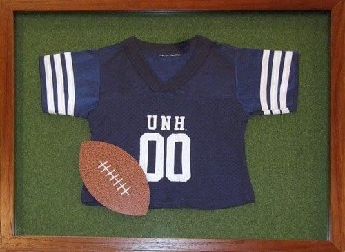 Mini football jersey shadow box