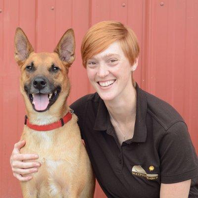 Erika with her foster dog, Major, in 2018