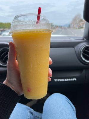 Pineapple, orange, mango smoothie