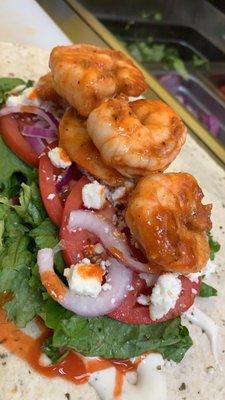 Buffalo shrimp wrap.