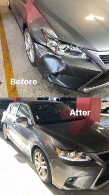 Car before and after repairs