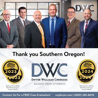 Best of Southern Oregon award winner 2 years running.