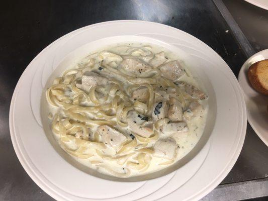 Chicken Alfredo. Yummy.