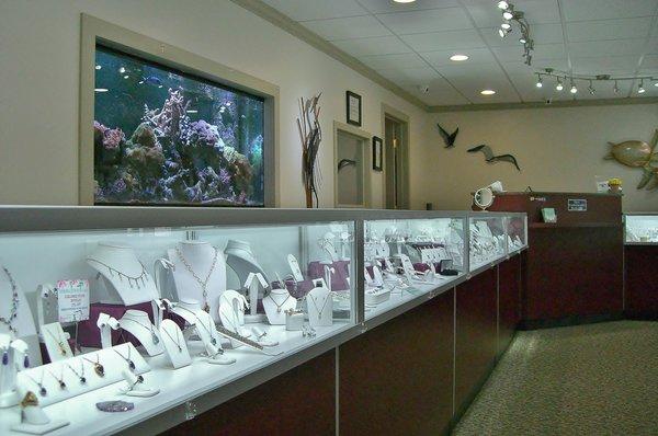 Jewelry repair, custom designing and appraisals all done on premises.