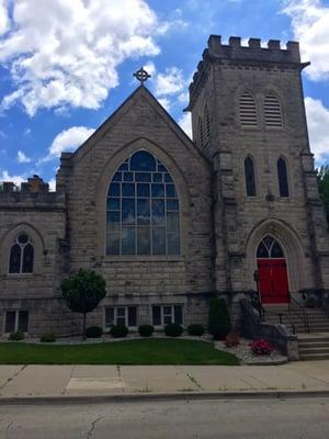 Front of church