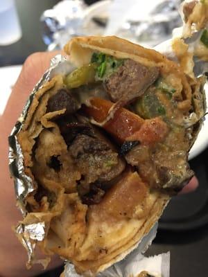 Chicken liver pita wrap