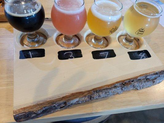 Flight of Beers from 1 of the breweries City Brew Tours took us to.