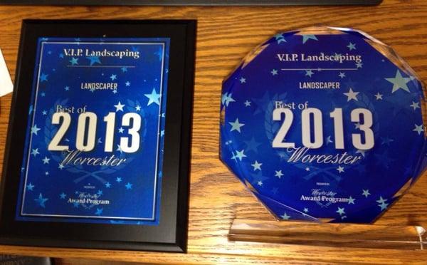 Recipient of the 2013 Best of Worcester for Landscaping.  