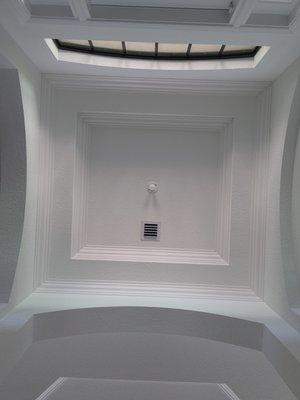 Entry way tray ceilings 7" crown molding painted & installed.