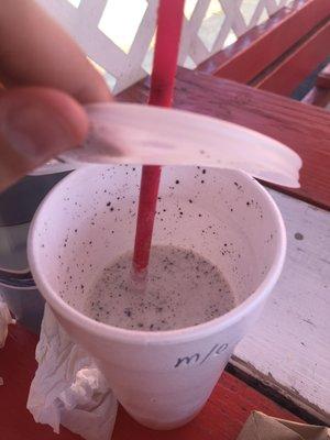 Marshmallow milkshake with Oreo added