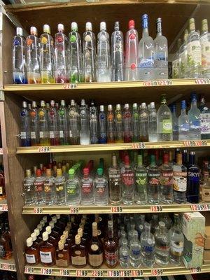 A variety of flavored spirits!