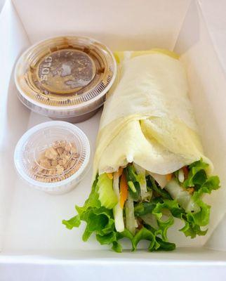 Fresh lumpia with pb sauce