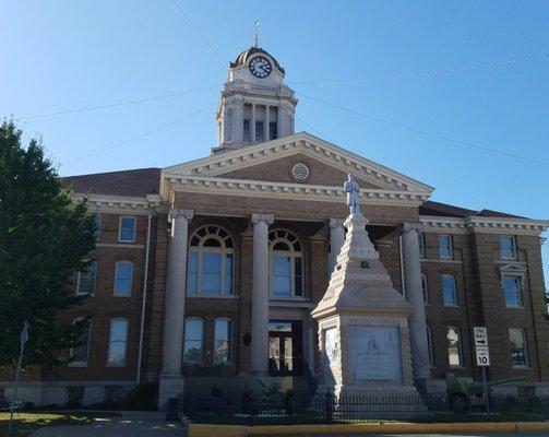 The Dubois County Soldiers and Sailors Monument's stonework created by Michael F Durlauf in 1894