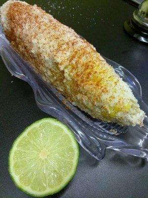 Elotes our Thursday special! Corn on a cob with butter, mayo, cheese, chile powder, and lime!!