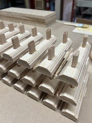 Wooden components for assembly