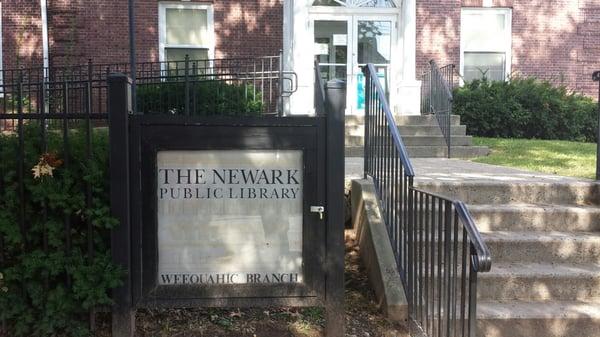 Sign outside of the Weequahic Branch