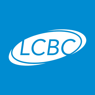 LCBC willow street white logo on a blue background