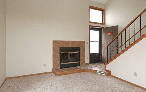 Cozy up next to your wood burning fireplace at Loft of Sandcreek! Each of our townhomes provides a charming atmosphere throug...