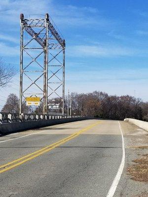 The new bridge adjacent to the historic drawbridge which is now a walking path...