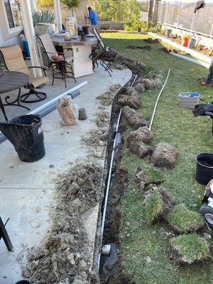 New sprinkler line installation