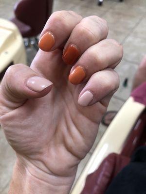 Ombré fall nails.