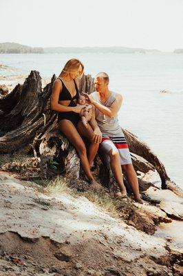 newborn infant lake Lanier family portrait