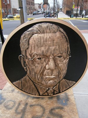 Engraved plaque/seal for Colin Powell Elementary School.