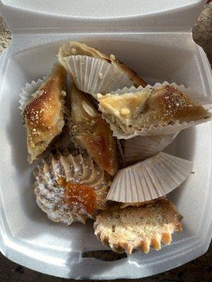 Persian baklava and some kind of apricot jam cookies