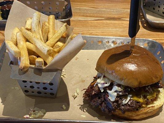 Brisket burger is incredibly delicious.