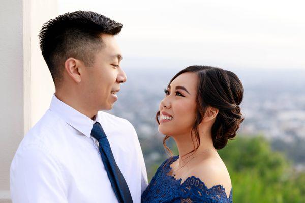 Engagement shoot at Griffith Observatory Makeup by Makeup by Itsada (https://www.makeupbyitsada.com/)