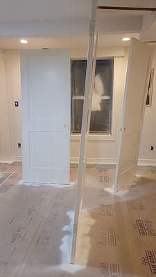 Careful derailed masking, door painting, door spraying, trim work