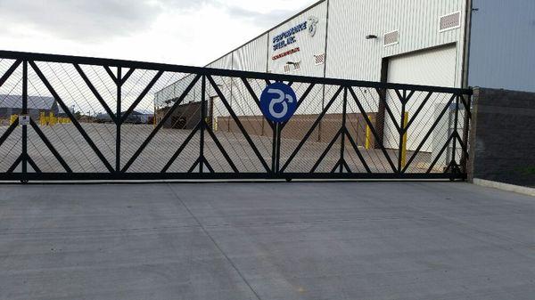 Drive way gate at industrial property